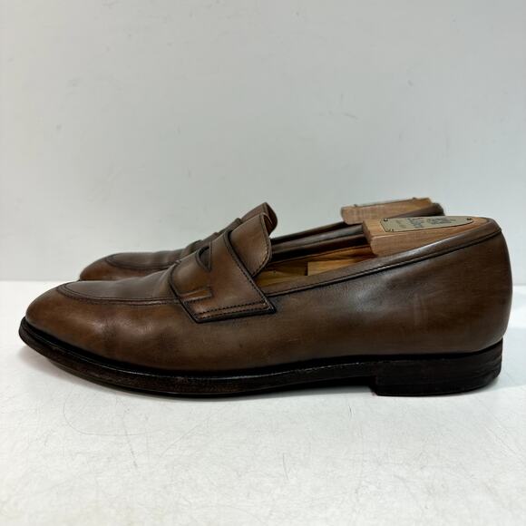 VERY GOOD Crockett & Jones Hand Grade Penny Loafer Brown Calf England US 9.5 - Picture 2 of 12